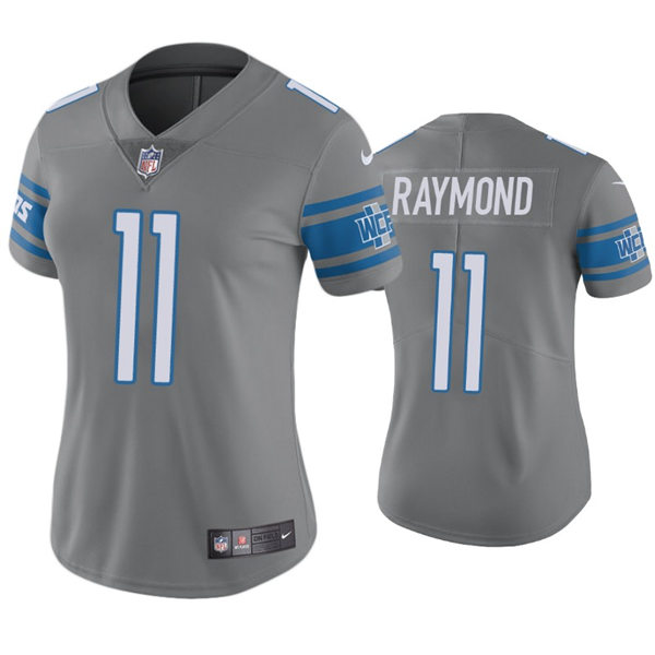 Womens Detroit Lions #11 Kalif Raymond Nike Silver Color Rush Jersey