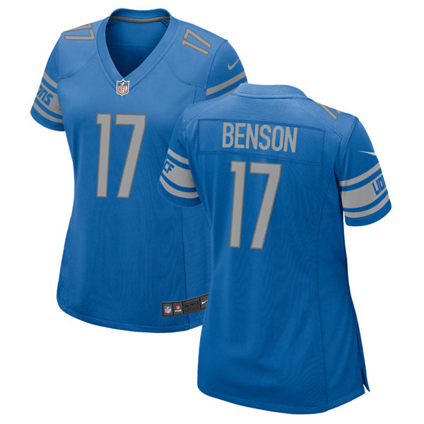 Womens Detroit Lions #17 Trinity Benson Nike Blue Limited Jersey