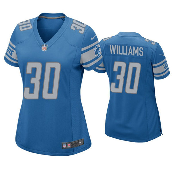 Womens Detroit Lions #30 Jamaal Williams Nike Blue Limited Jersey