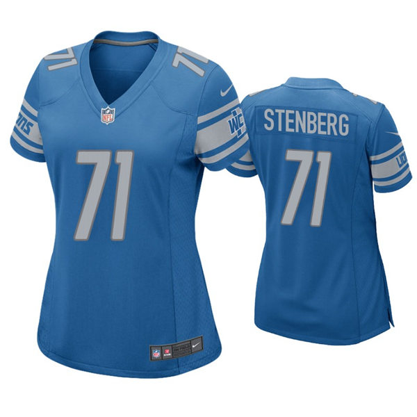 Womens Detroit Lions #71 Logan Stenberg Nike Blue Limited Jerse