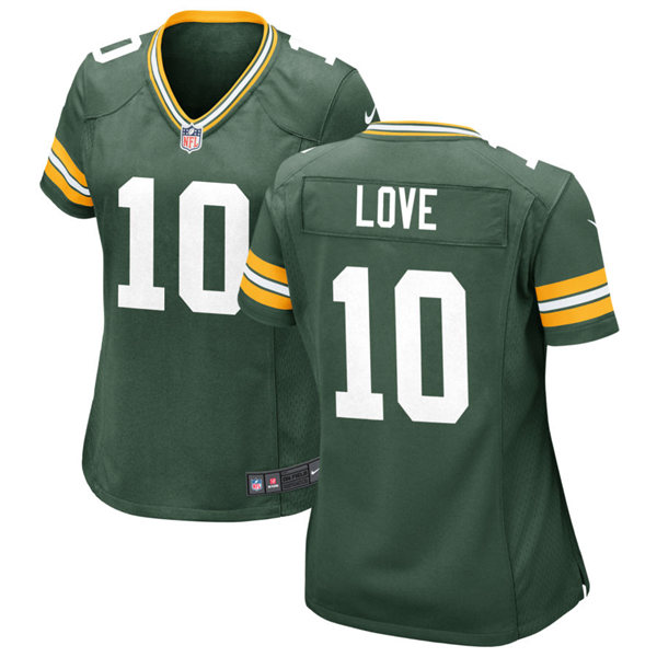 Womens Green Bay Packers #10 Jordan Love Nike Green Vapor Limited Player Jersey