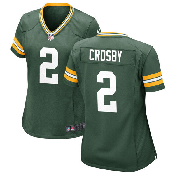 Womens Green Bay Packers #2 Mason Crosby Nike Green Vapor Limited Player Jerse