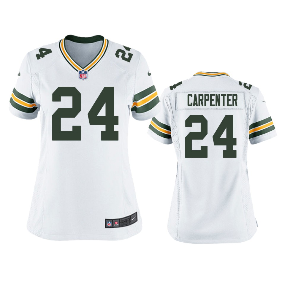 Womens Green Bay Packers #24 Tariq Carpenter White Vapor Limited Jersey