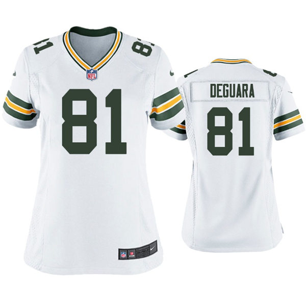 Womens Green Bay Packers #81 Josiah Deguara Nike White Limited Jersey