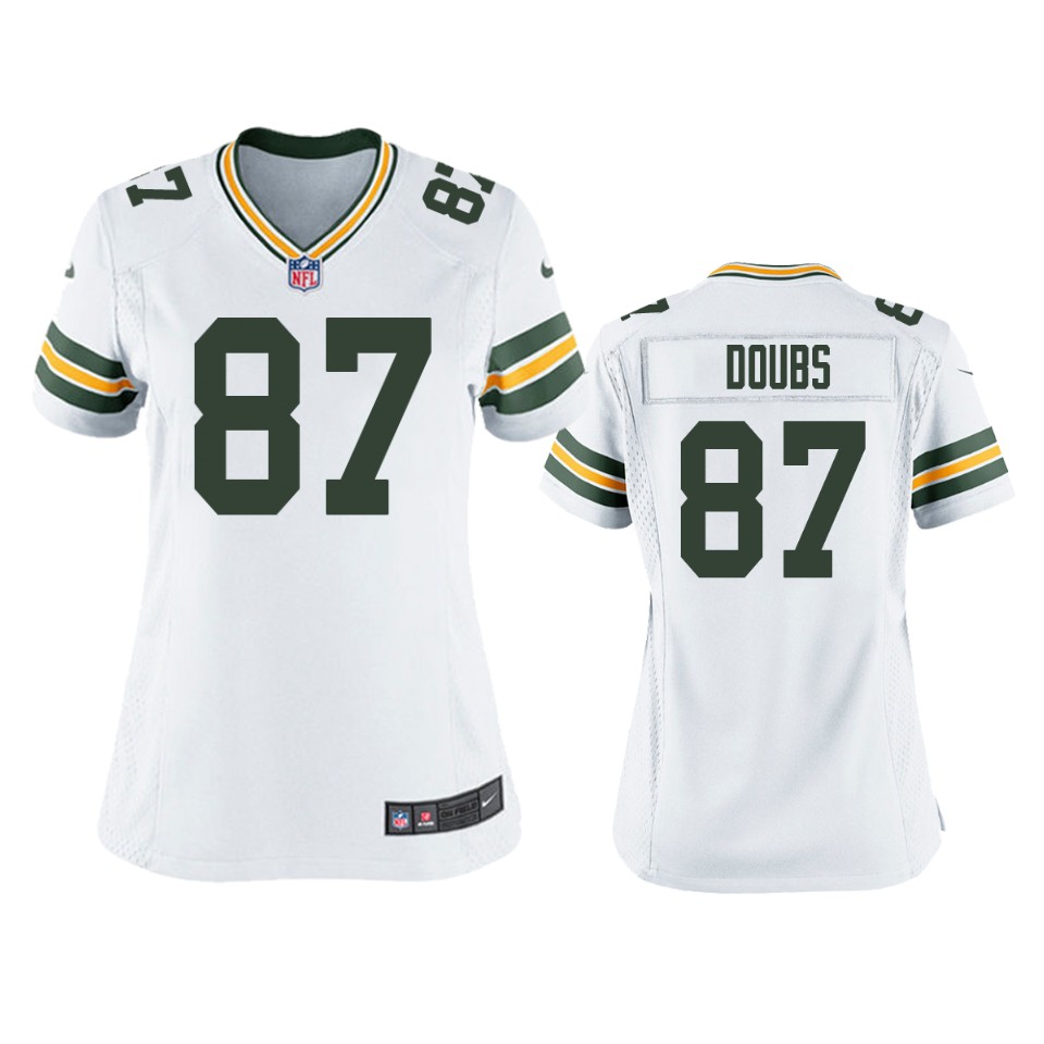 Womens Green Bay Packers #87 Romeo Doubs White Vapor Limited Jersey