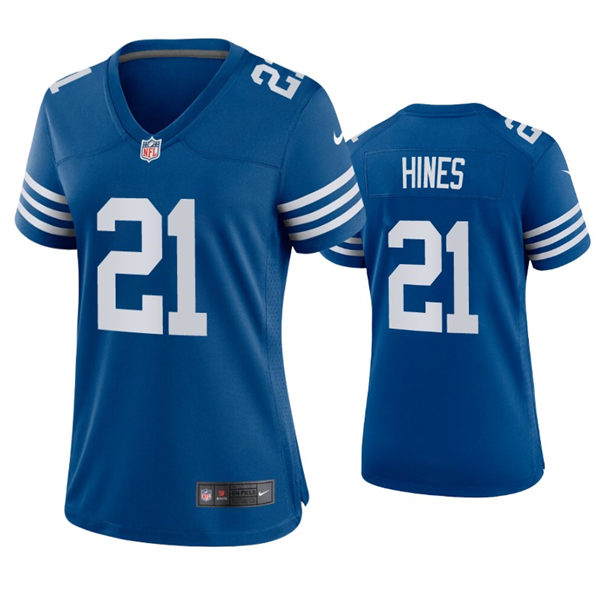 Womens Indianapolis Colts #21 Nyheim Hines Nike Royal Alternate Retro Vapor Limited Jersey