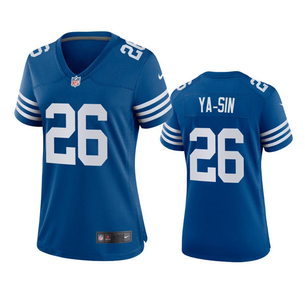 Womens Indianapolis Colts #26 Rock Ya-Sin Nike Royal Alternate Retro Vapor Limited Jersey