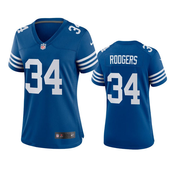 Womens Indianapolis Colts #34 Isaiah Rodgers Nike Royal Alternate Retro Vapor Limited Jersey