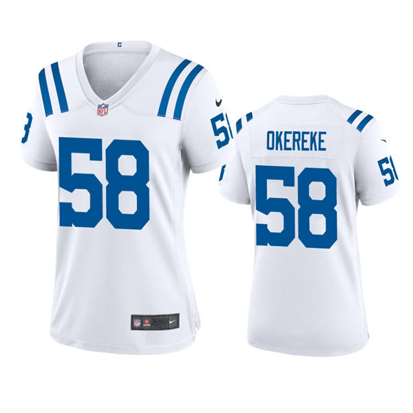 Womens Indianapolis Colts #58 Bobby Okereke Nike White Limited Jersey