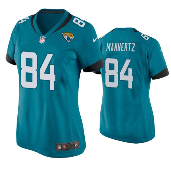 Womens Jacksonville Jaguars #84 Chris Manhertz Nike Teal Alternate Limited Jersey
