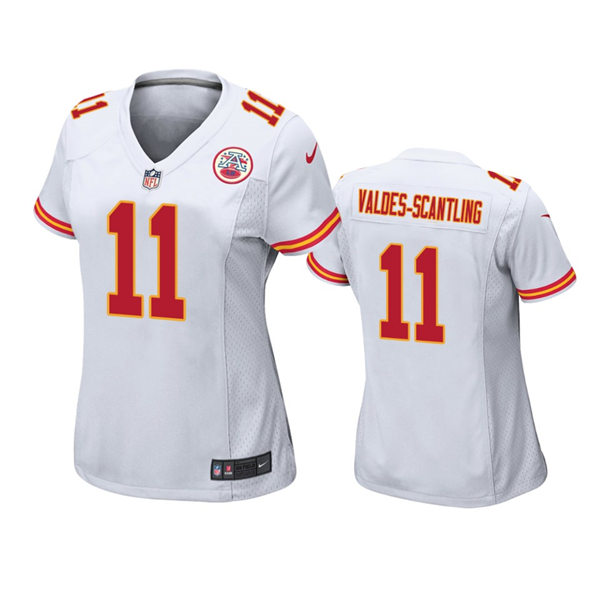 Womens Kansas City Chiefs #11 Marquez Valdes-Scantling White Stitched Limited Jersey