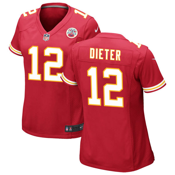 Womens Kansas City Chiefs #12 Gehrig Dieter Nike Red Limited Jersey