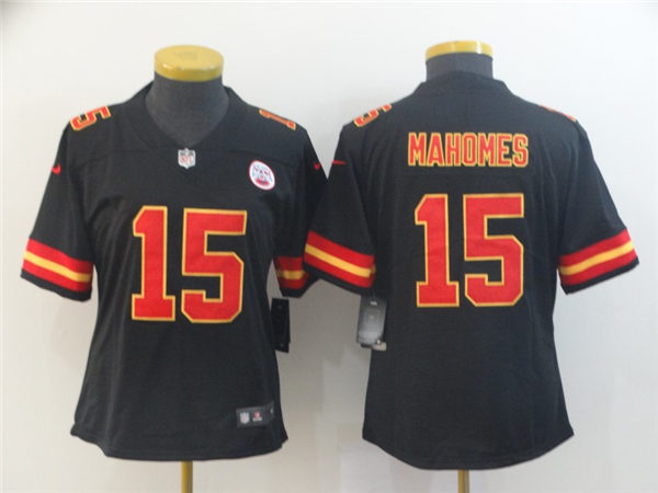 Womens Kansas City Chiefs #15 Patrick Mahomes Nike Black Game Fashion Jersey