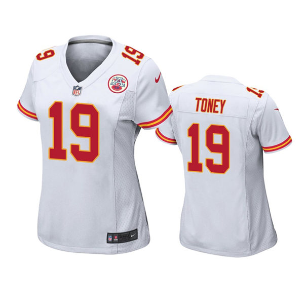 Womens Kansas City Chiefs #19 Kadarius Toney Nike White Limited Player Jersey