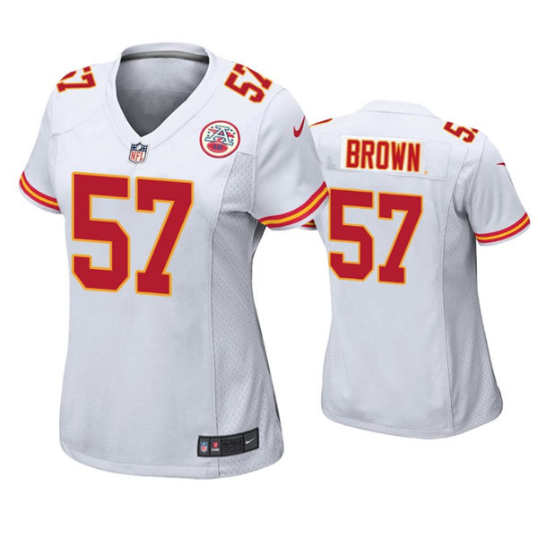 Womens Kansas City Chiefs #57 Orlando Brown Jr. Nike White Limited Jersey