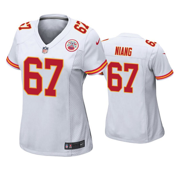 Womens Kansas City Chiefs #67 Lucas Niang Nike White Limited Jersey