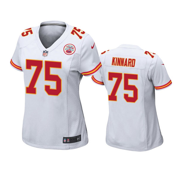 Womens Kansas City Chiefs #75 Darian Kinnard White Stitched Limited Jersey