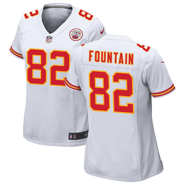 Womens Kansas City Chiefs #82 Daurice Fountain Nike White Limited Jersey
