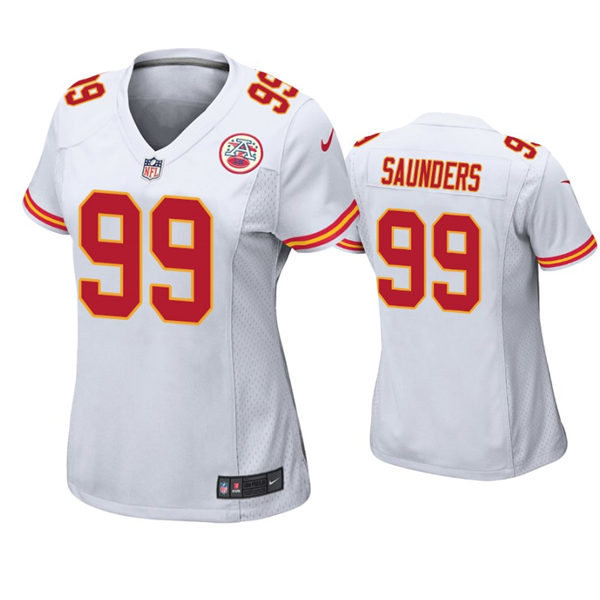 Womens Kansas City Chiefs #99 Khalen Saunders Nike White Limited Jersey