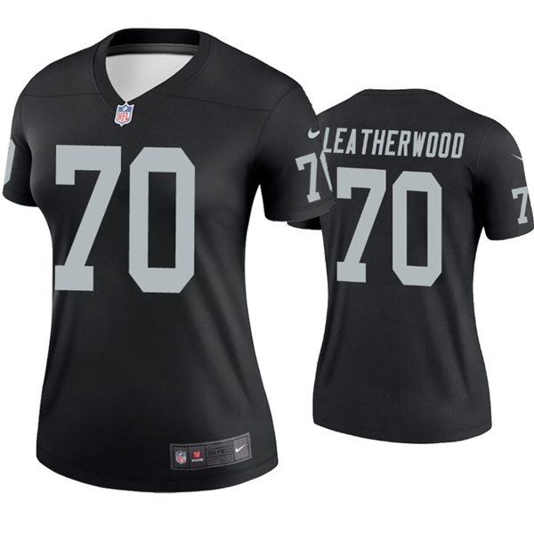 Womens Las Vegas Raiders #70 Alex Leatherwood Nike Black Stitched Limited Jersey