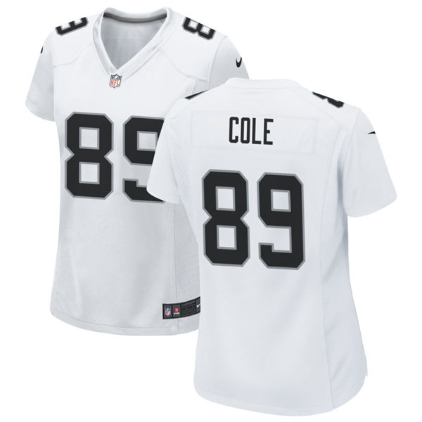Womens Las Vegas Raiders #89 Keelan Cole Nike White Limited Jersey