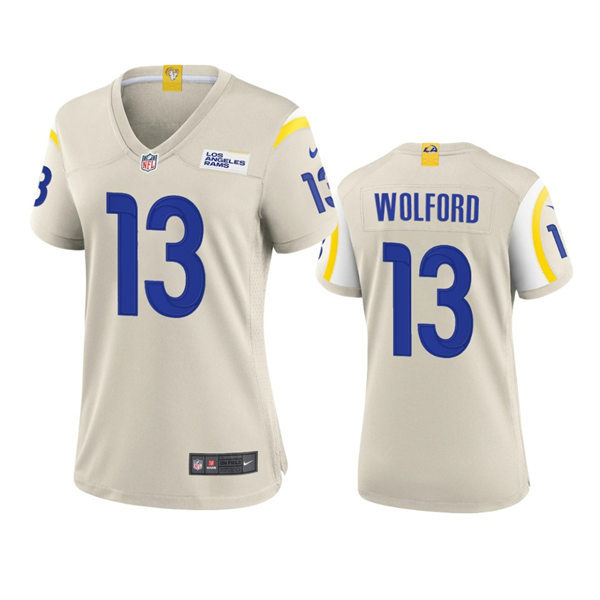 Womens Los Angeles Rams #13 John Wolford Nike Bone Limited Jersey