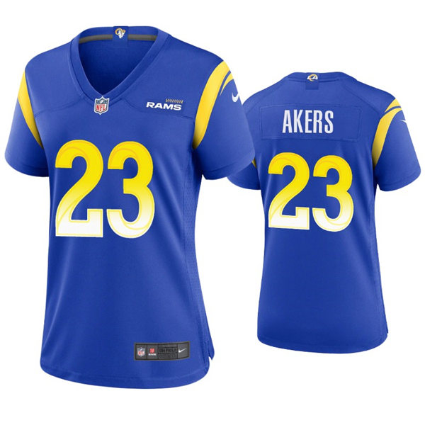 Womens Los Angeles Rams #23 Cam Akers Nike Royal Stitched Game Jersey