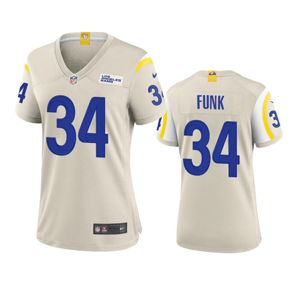 Womens Los Angeles Rams #34 Jake Funk Nike Bone Limited Jersey