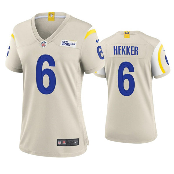 Womens Los Angeles Rams #6 Johnny Hekker Nike Bone Limited Jersey
