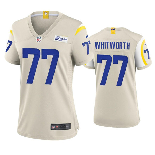 Womens Los Angeles Rams #77 Andrew Whitworth Nike Bone Limited Jersey