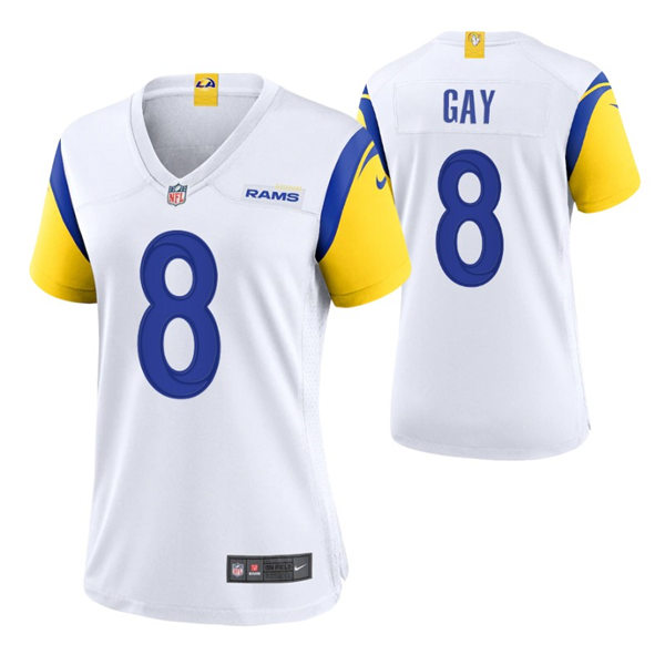 Womens Los Angeles Rams #8 Matt Gay Nike 2021 White Modern Retro Jersey