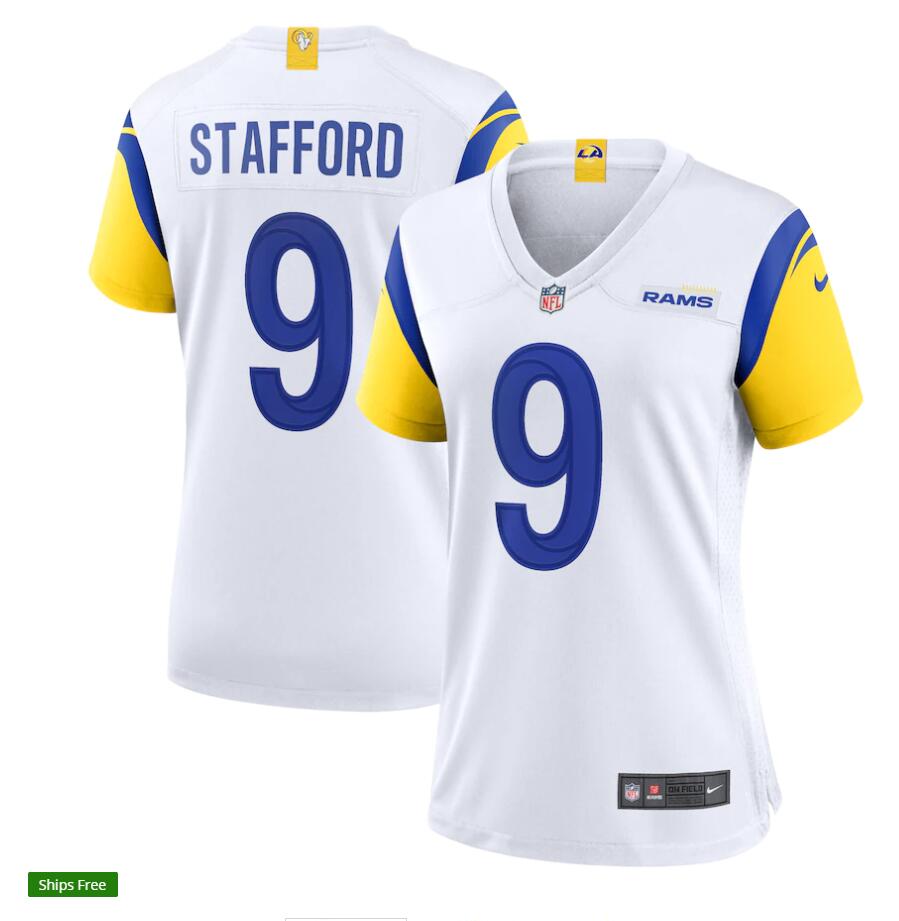 Womens Los Angeles Rams #9 Matthew Stafford 2021 Nike White Modern Throwback Vapor Limited