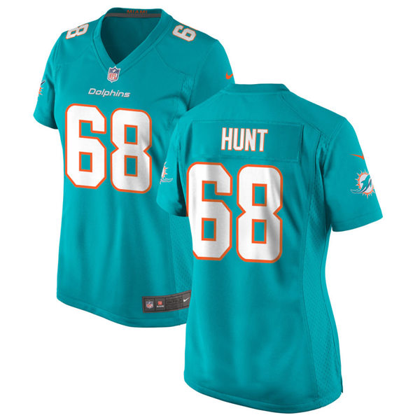 Womens Miami Dolphins #68 Robert Hunt Nike Aqua Vapor Limited Jersey