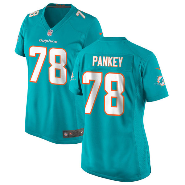 Womens Miami Dolphins #78 Adam Pankey Nike Aqua Vapor Limited Jersey