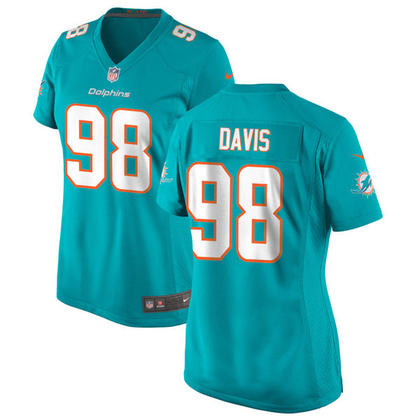 Womens Miami Dolphins #98 Raekwon Davis Nike Aqua Vapor Limited Jersey