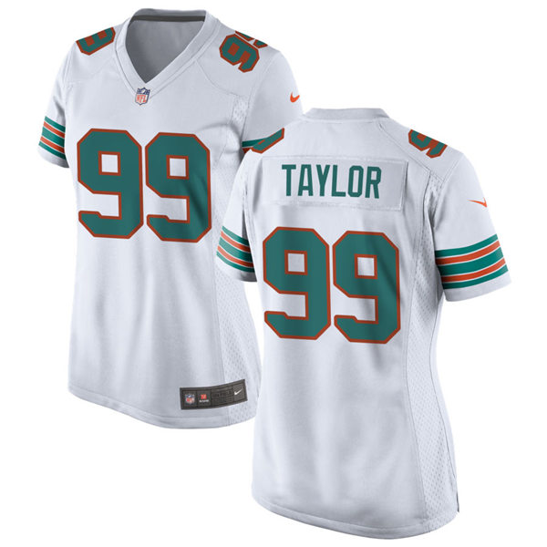Womens Miami Dolphins Retired Player #99 Jason Taylor Nike White Retro Alternate Vapor Limited Jersey