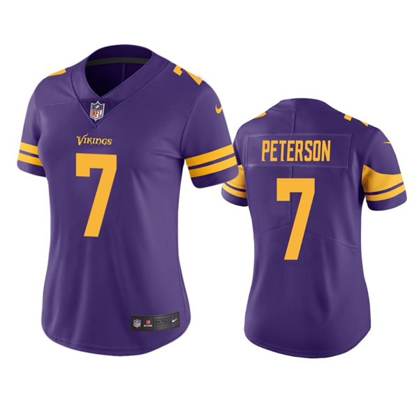 Womens Minnesota Vikings #7 Patrick Peterson Nike Purple Color Rush Limited Jersey