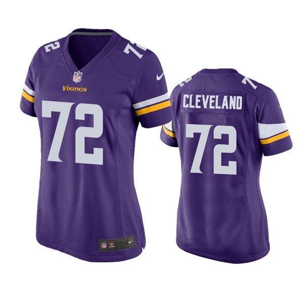 Womens Minnesota Vikings #72 Ezra Cleveland Nike Purple Limited Jersey