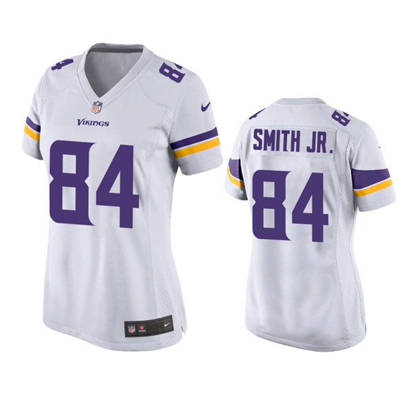 Womens Minnesota Vikings #84 Irv Smith Jr Nike White Limited Jersey