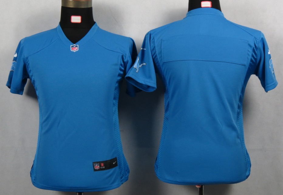 2012 Womens NEW NFL Detroit Lions Blank Blue Portrait Fashion Game Jerseys
