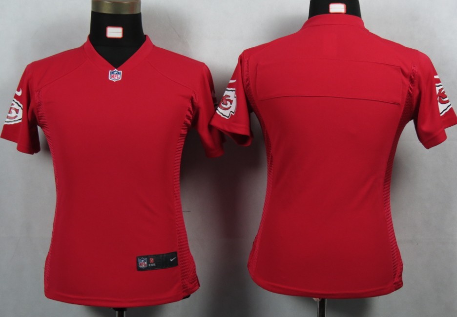 Womens NEW NFL Kansas City Chiefs Blank Red Portrait Fashion Game Jerseys
