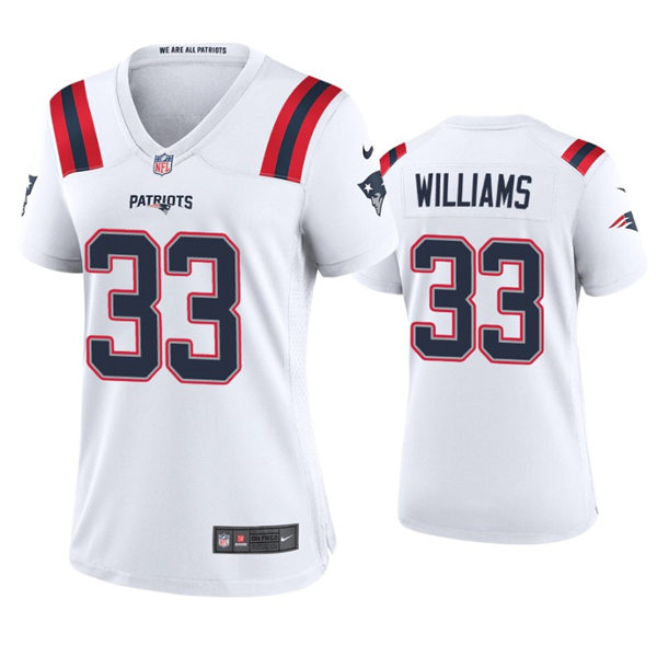 Womens New England Patriots #33 Joejuan Williams Nike White Limited Jersey