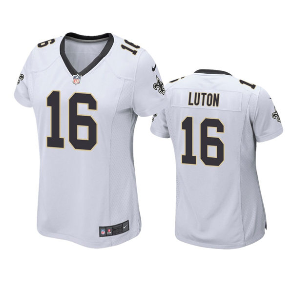 Womens New Orleans Saints #16 Jake Luton Nike White Limited Jersey