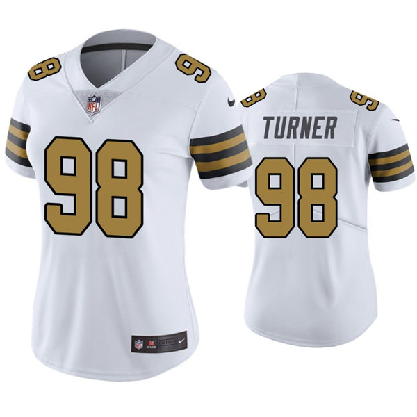 Womens New Orleans Saints #98 Payton Turner Nike White Color Rush Jersey