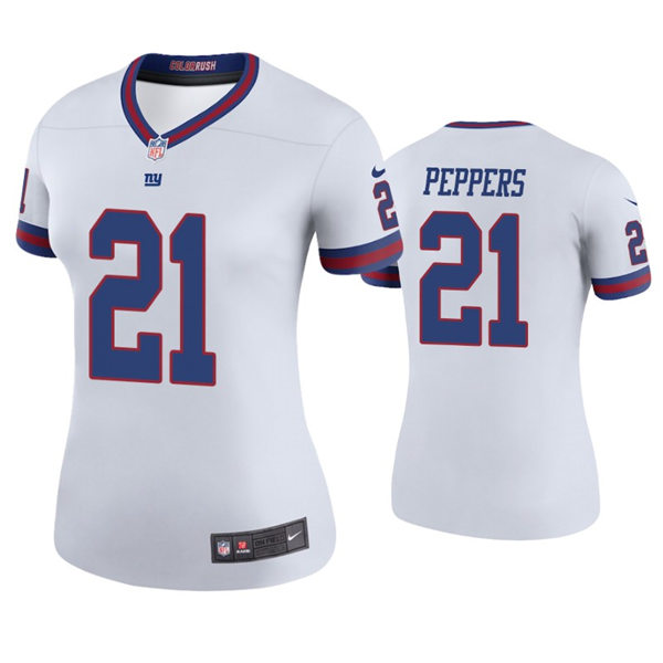 Womens New York Giants #21 Jabrill Peppers Nike White Color Rush Jersey