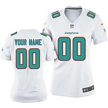 Womens Nike Miami Dolphins Customized White Game Jersey