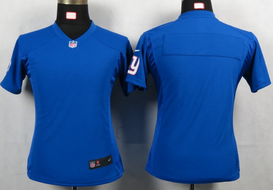 Womens NEW NFL New York Giants Blank Blue Portrait Fashion Game Jerseys
