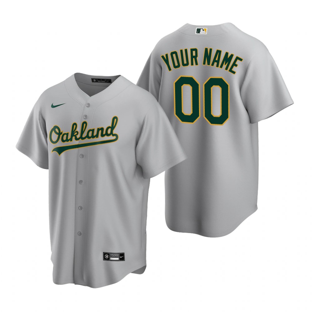 Womens Oakland Athletics Custom Sean Manaea Starling Marte Eric Byrnes Jason Giambi Nike Gray Road Jersey