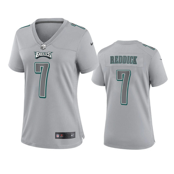 Womens Philadelphia Eagles #7 Haason Reddick Gray Atmosphere Fashion Game Jersey