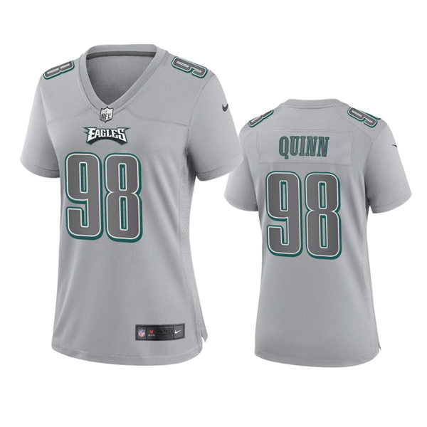 Womens Philadelphia Eagles #98 Robert Quinn Gray Atmosphere Fashion Game Jersey